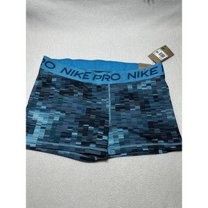 NWT Nike Womens Mid-Rise 3" Printed Training Shorts Size XXL DX0046-416 Blue New